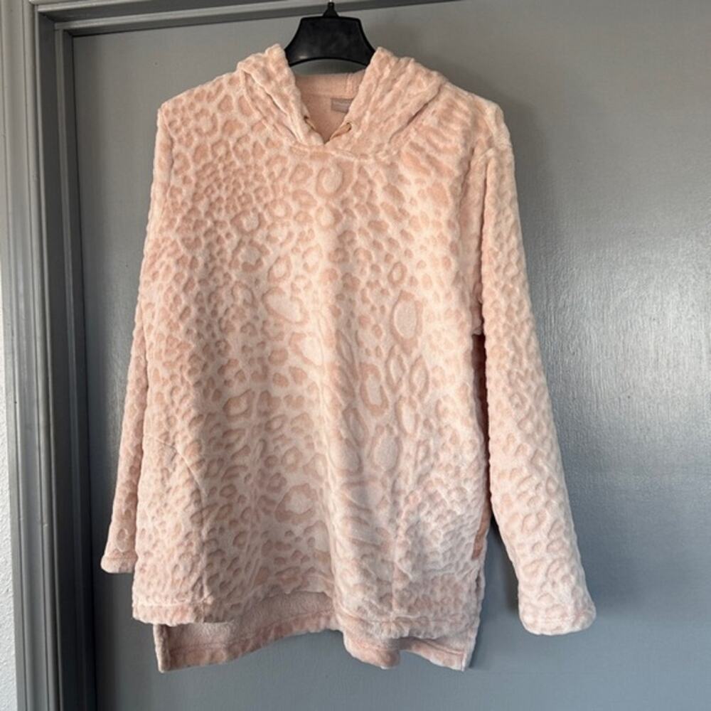 Chico's Women's Pullover Animal Print Hoodie Long Sleeves sz 12/14